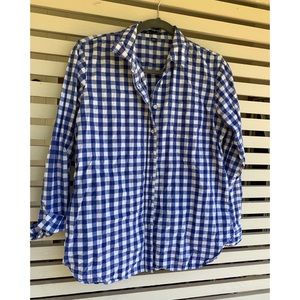 💙 GAP Blue Gingham Button Down Top